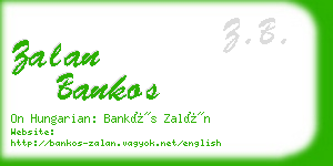 zalan bankos business card